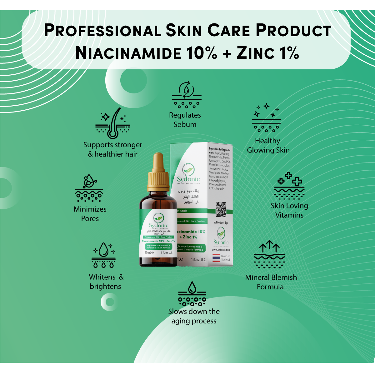 Sydonic Serum For Face Moisturizer Anti Wrinkle Anti Aging Face Fine Lines Primer And Acne Treatment Skin Care Serum 30ml